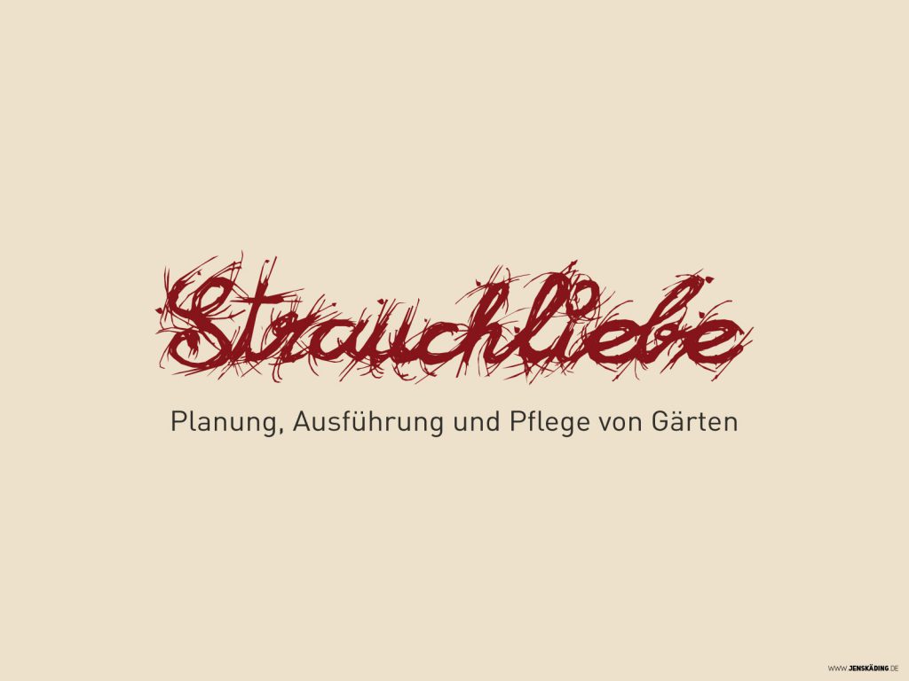 Strauchliebe Landschaftsgärtner Logo Entwicklung